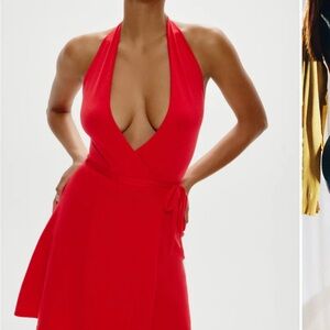 Frankie's Bikinis Red Mini Dress wrap NWT